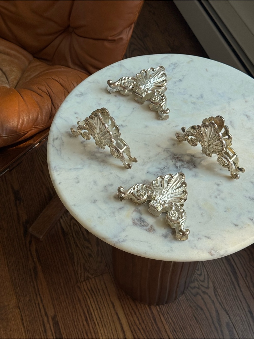 Vintage Silver Plate Knife Rest / Napkin Holder Set